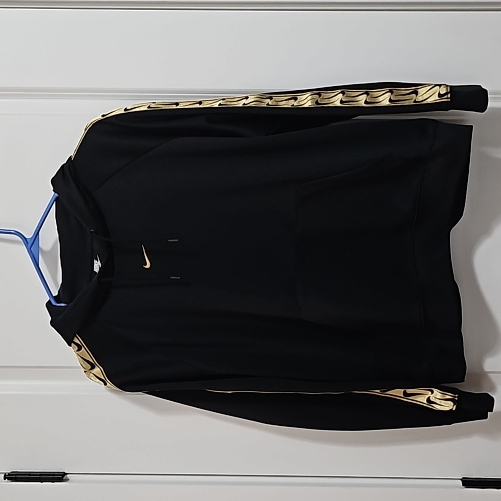 Nike Center Swoosh Hoodie Check Black Gold used size M
